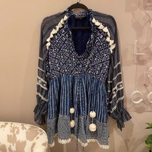 Hemant&Nandita Indigo Short Dress